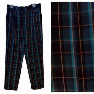 Cartonnier Anthropologie Womens Kames Blue Green Plaid Ankle Academia Pants 10